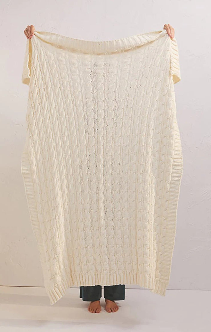 Plush Cable Knit Blanket - Distractions Clothing