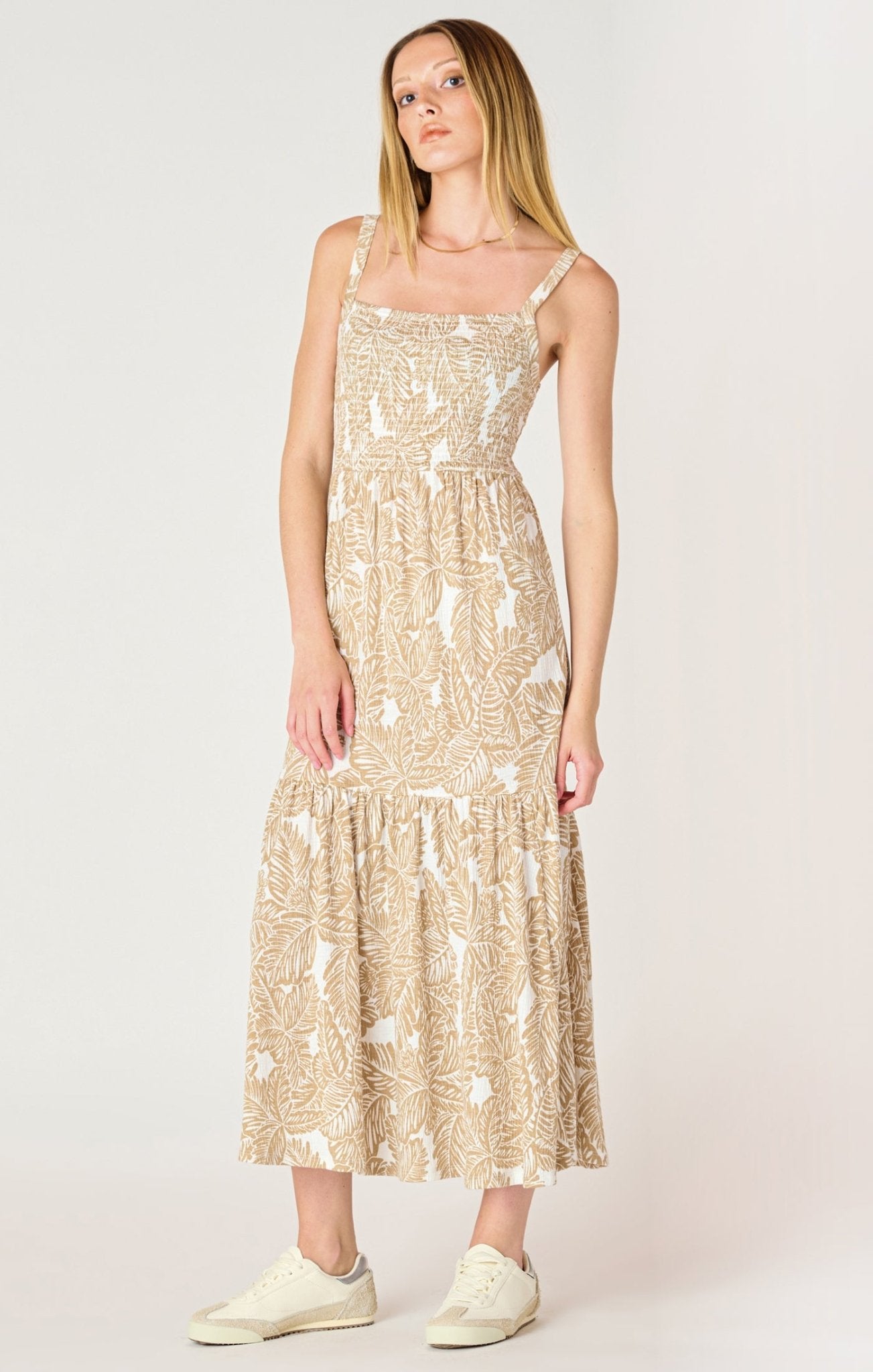 Pretty Palm Midi Dress - Distractions Clothing