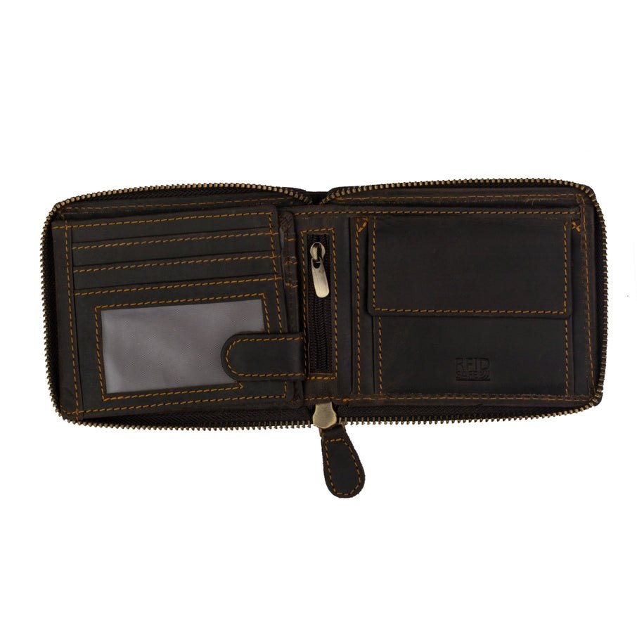 Red RFID Zip Wallet - Distractions Clothing