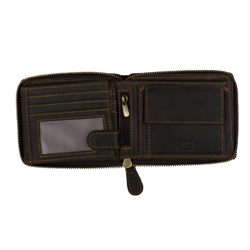 Red RFID Zip Wallet - Distractions Clothing