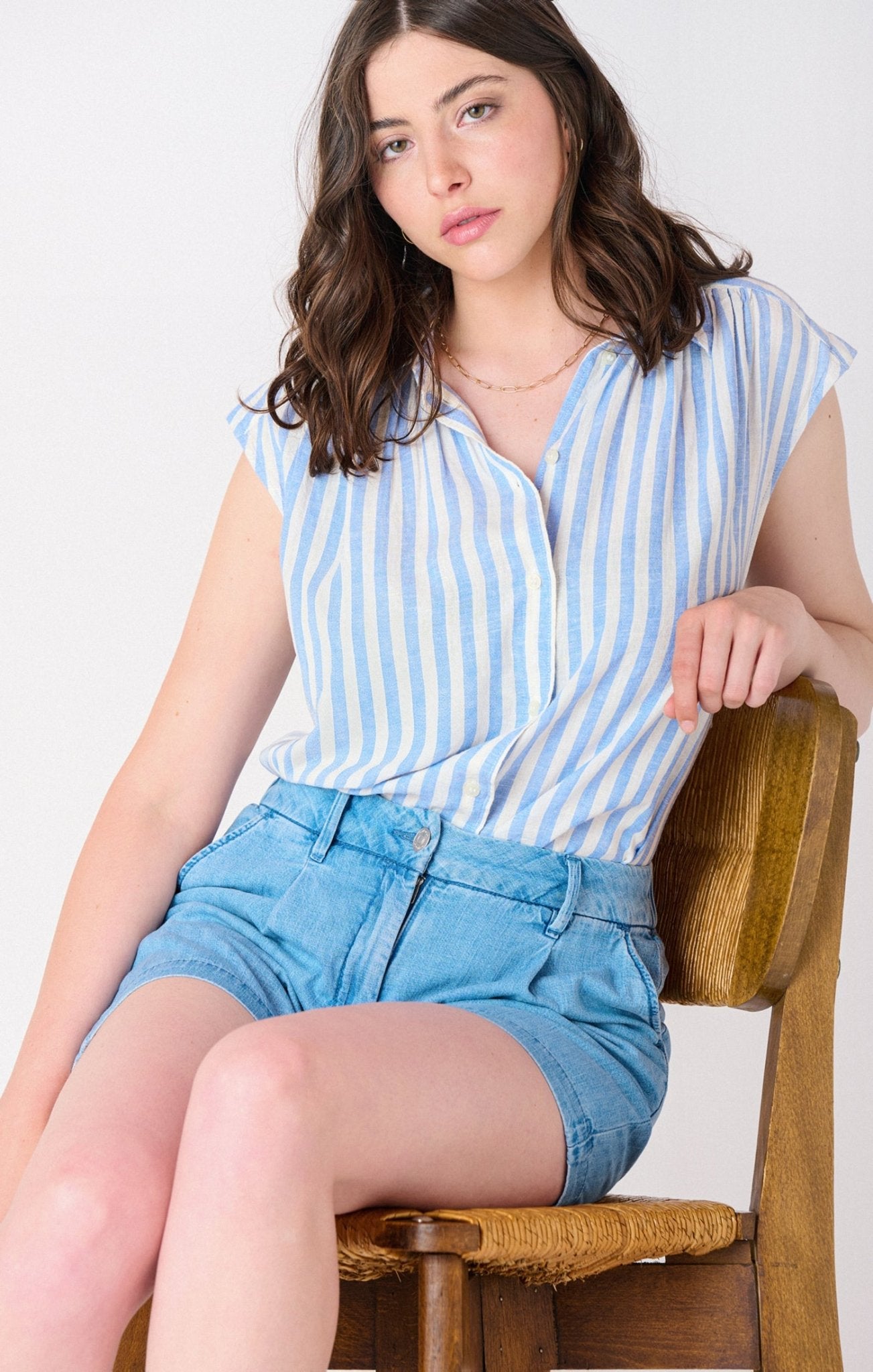 Reese Stripe Curvy Shirt - Distractions Clothing