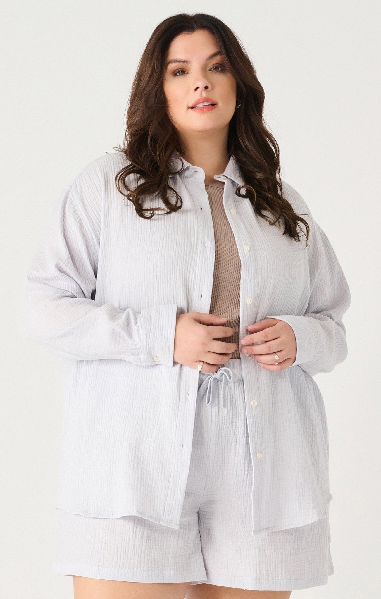 Riley Curvy Textured Blouse - Distractions Clothing