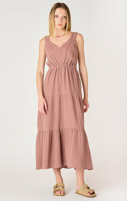 Rose Textured Midi Dress - Distractions Clothing