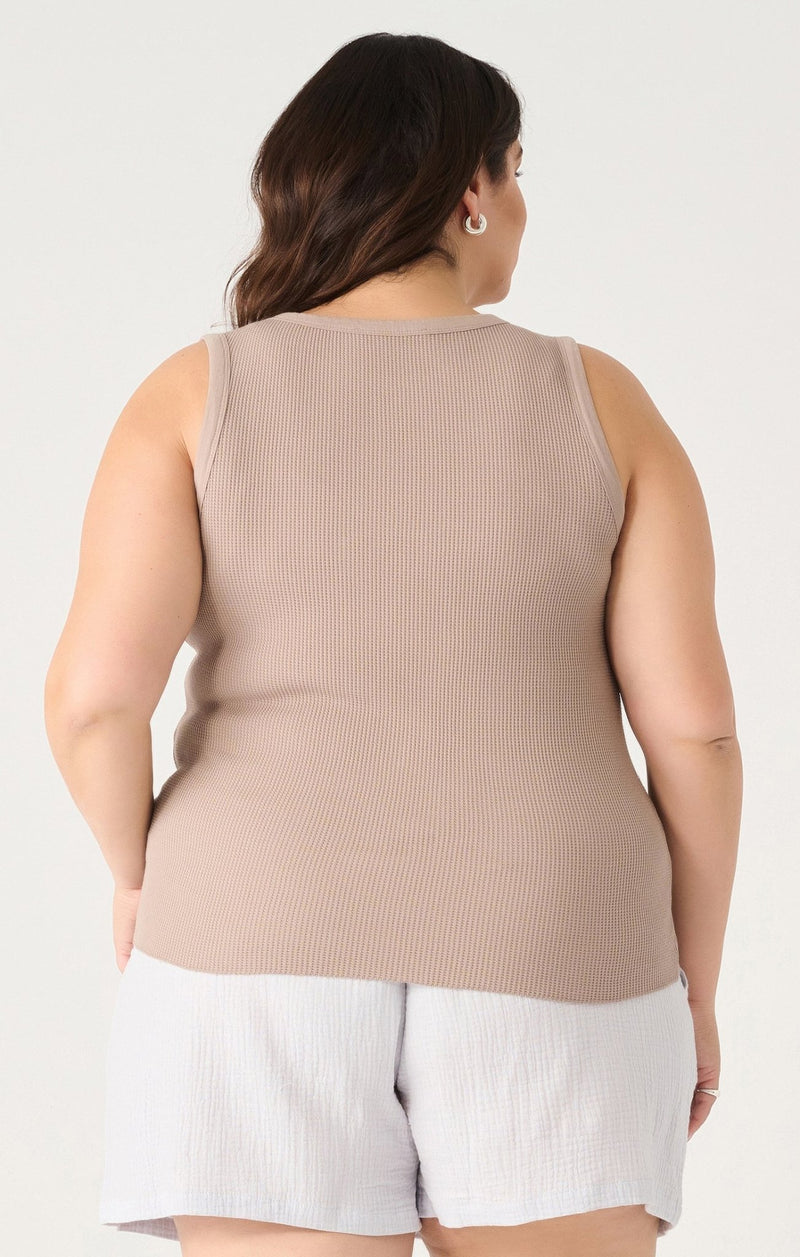 Sadie Curvy Waffle Tank - Distractions Clothing
