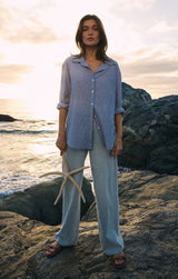 Seaport Striped Button Up Shirt - Distractions Clothing