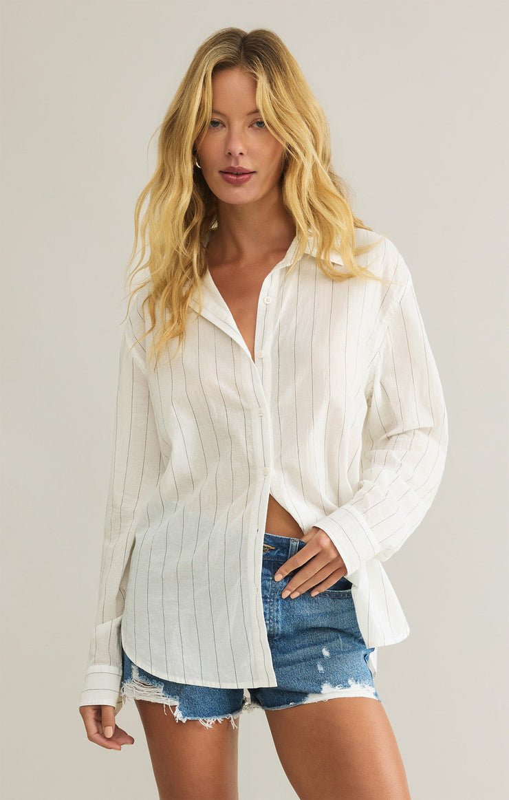 Seaport Striped Button Up Shirt - Distractions Clothing