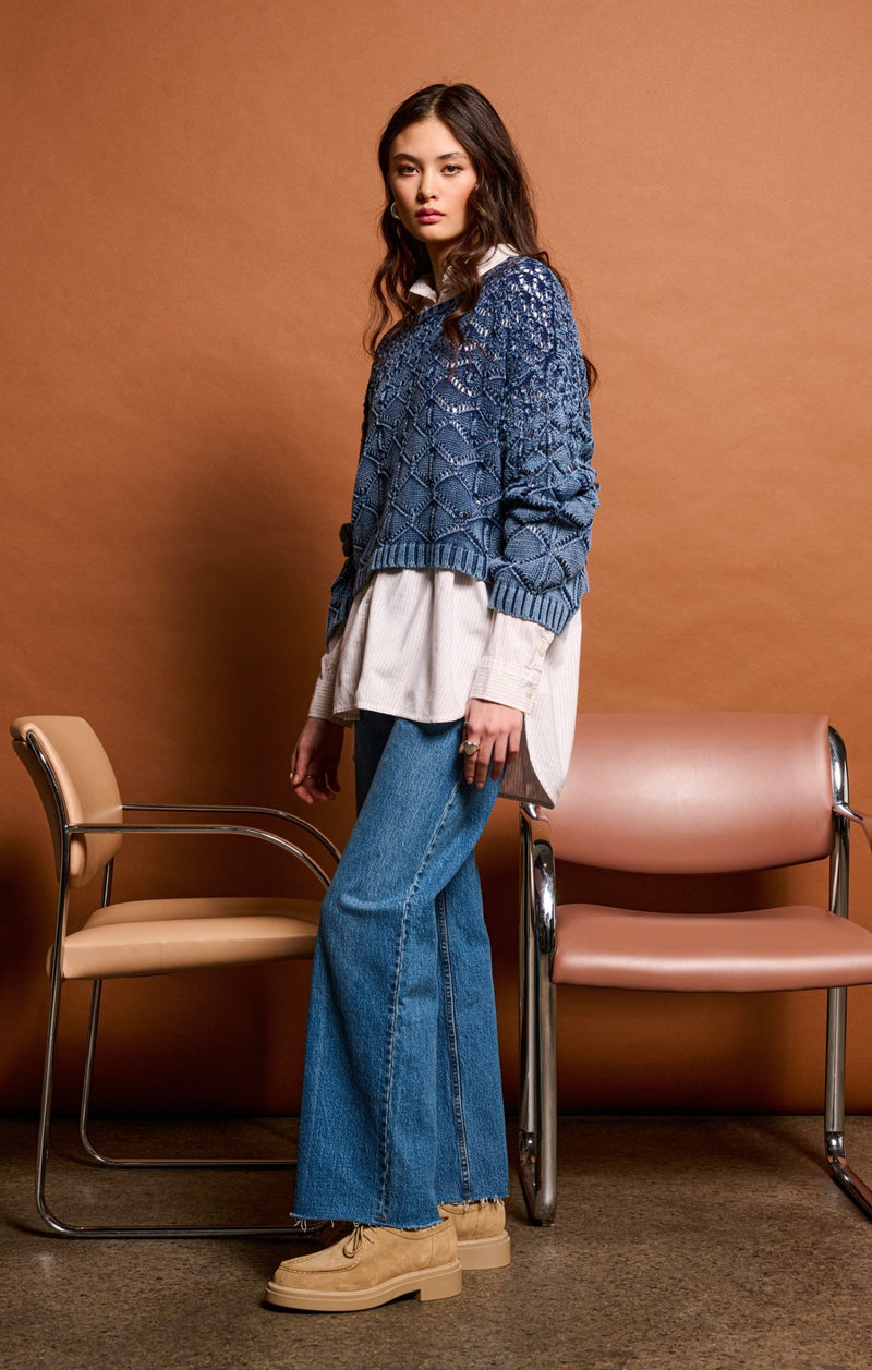 Skye Crochet Sweater - Distractions Clothing
