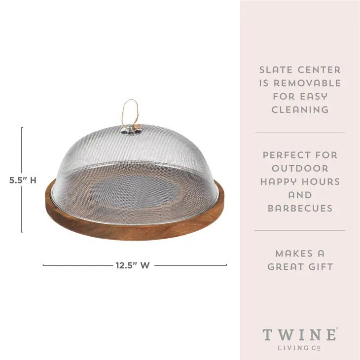 Slate & Acacia Cheese Board w/ Dome - Distractions Clothing