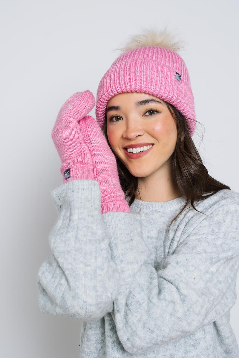 Snowflake Sherpa Lined Rib Beanie - Distractions Clothing