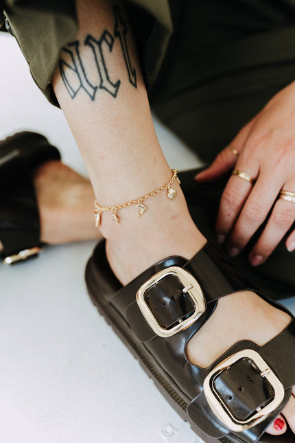 Sydney Rose Anklet ocean charm gold
