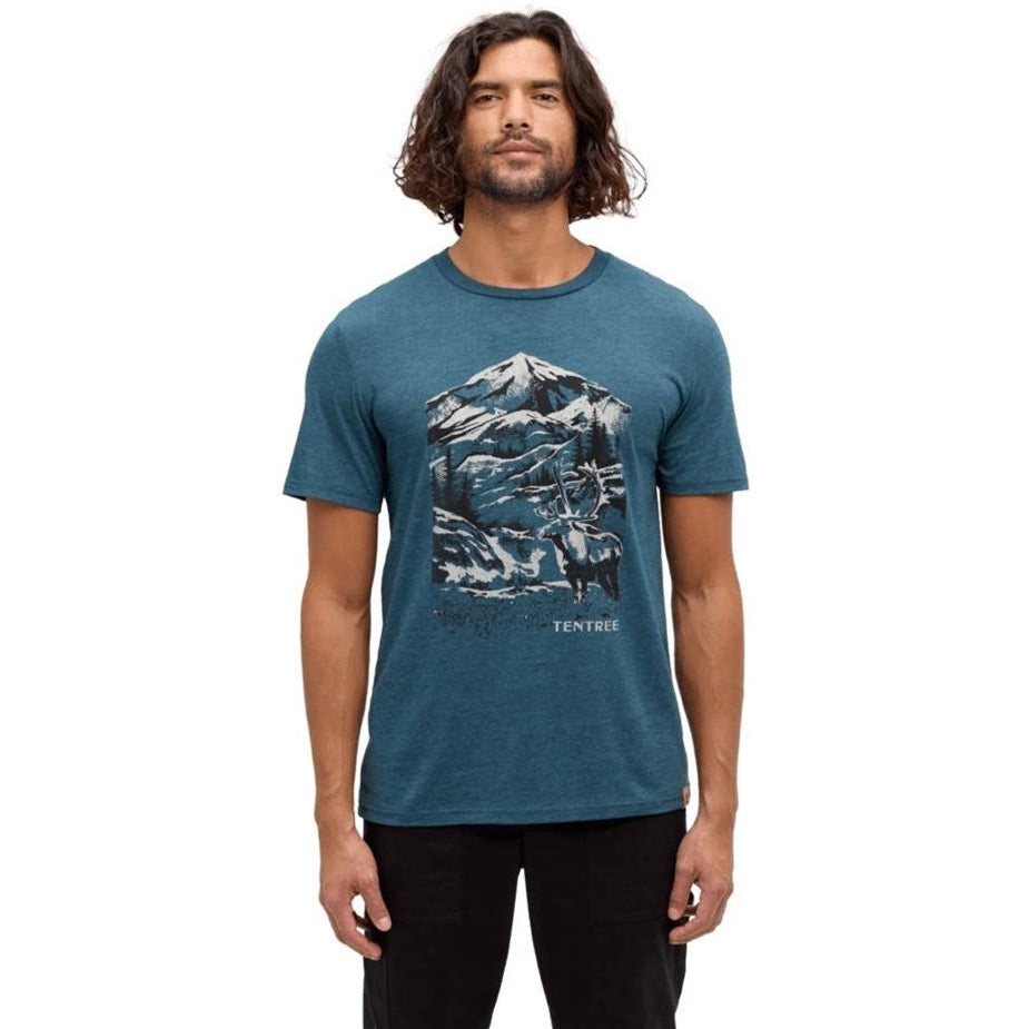 Ten Tree Winter Mountain Tops T-Shirt teal heather/pale oak