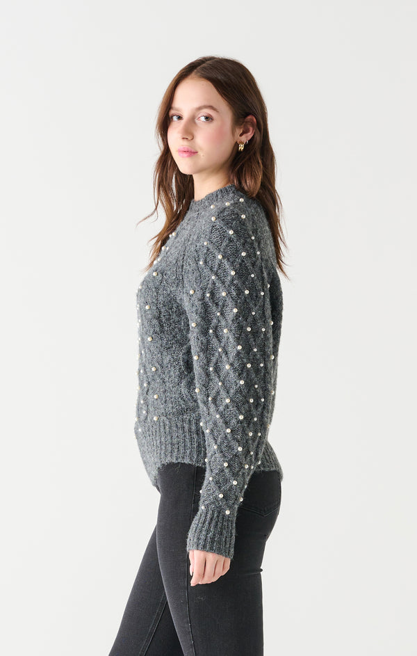 Embellished Cable Sweater