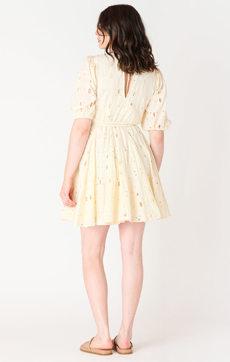 Butter Cream Eyelet Mini Dress