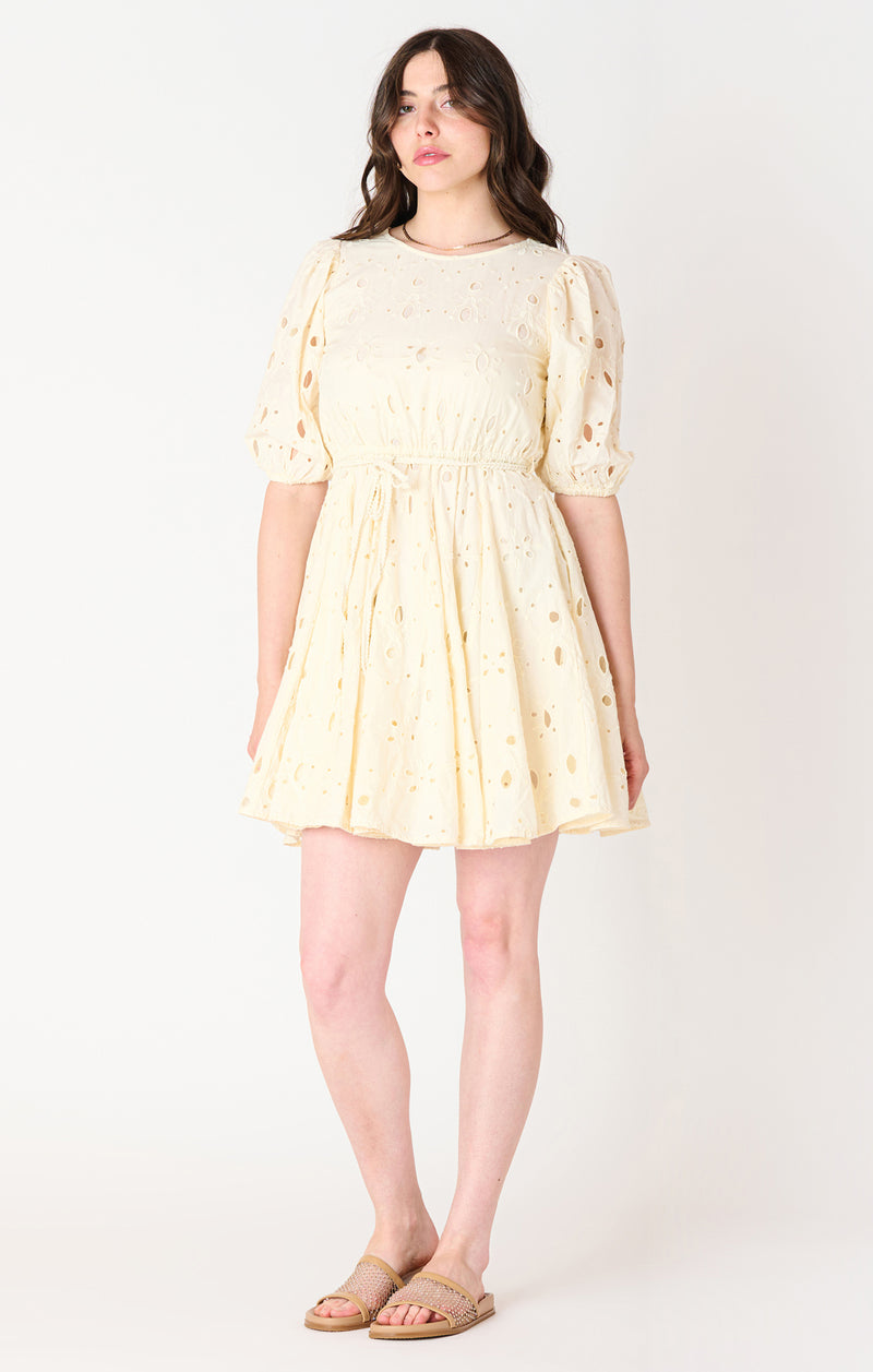 Butter Cream Eyelet Mini Dress