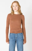 womens brown or beige Dex long sleeve shirt