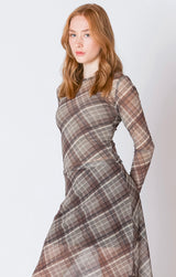 Clueless Mesh Plaid Top