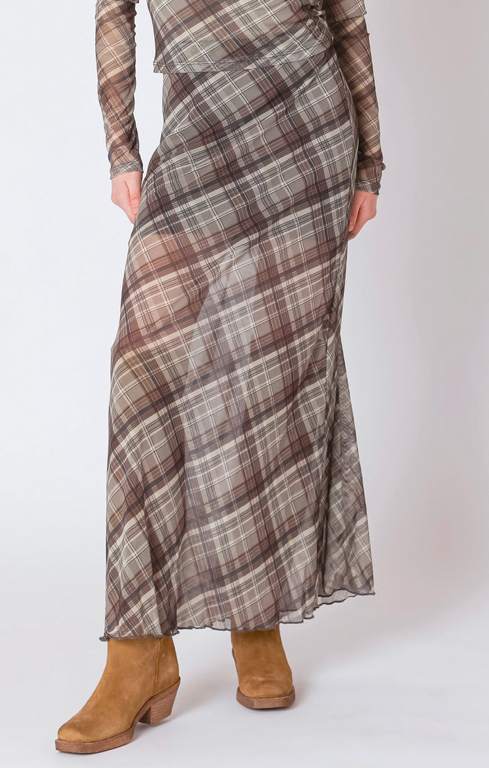 Dionne Mesh Plaid Skirt