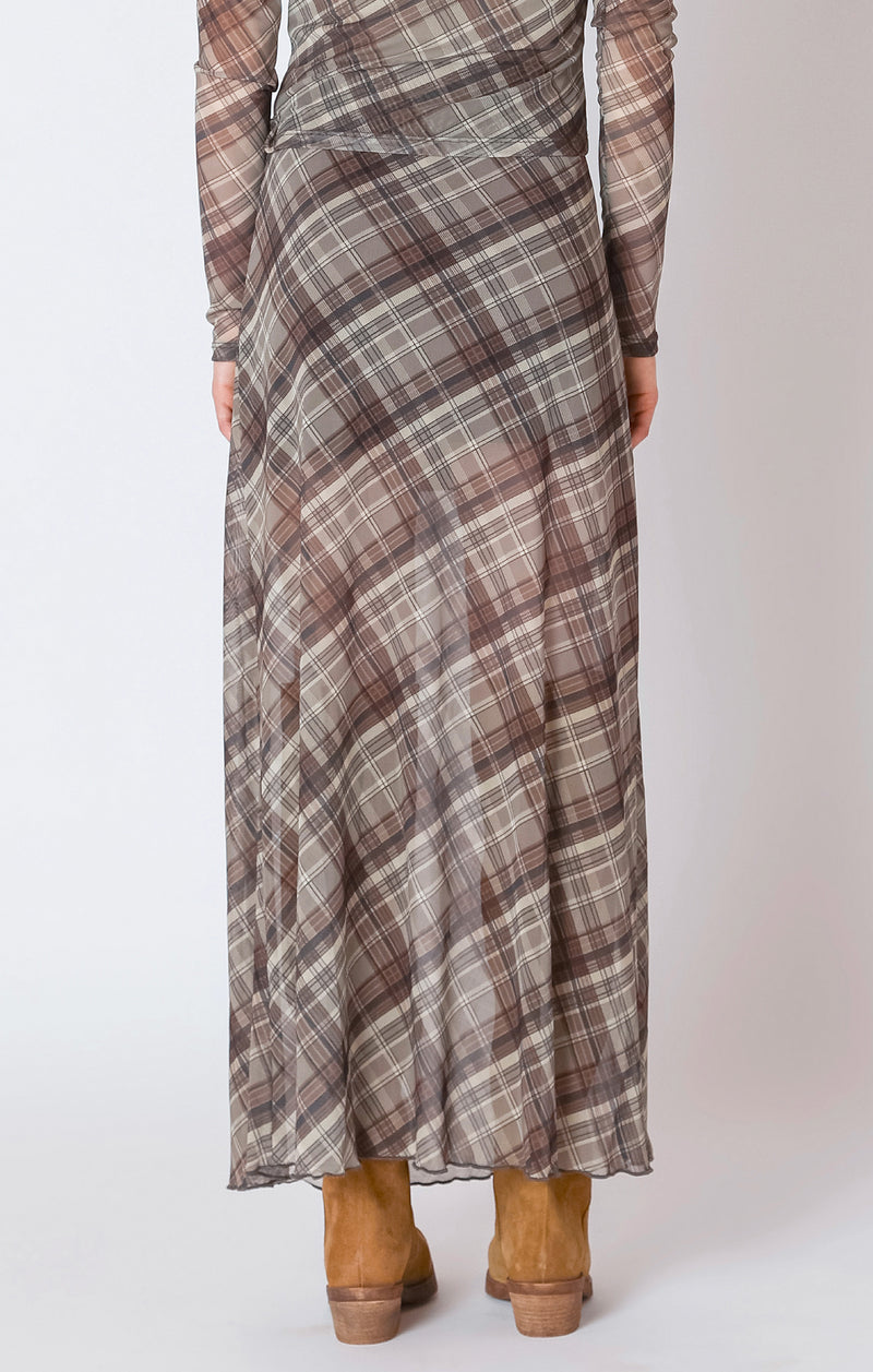 Dionne Mesh Plaid Skirt