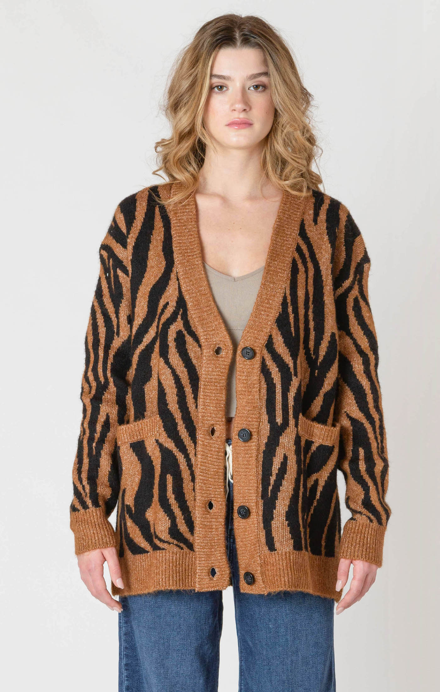 Women's animal print cardigan
