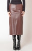 Women's faux leather midi skirt