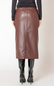 Aria Leather Midi Skirt