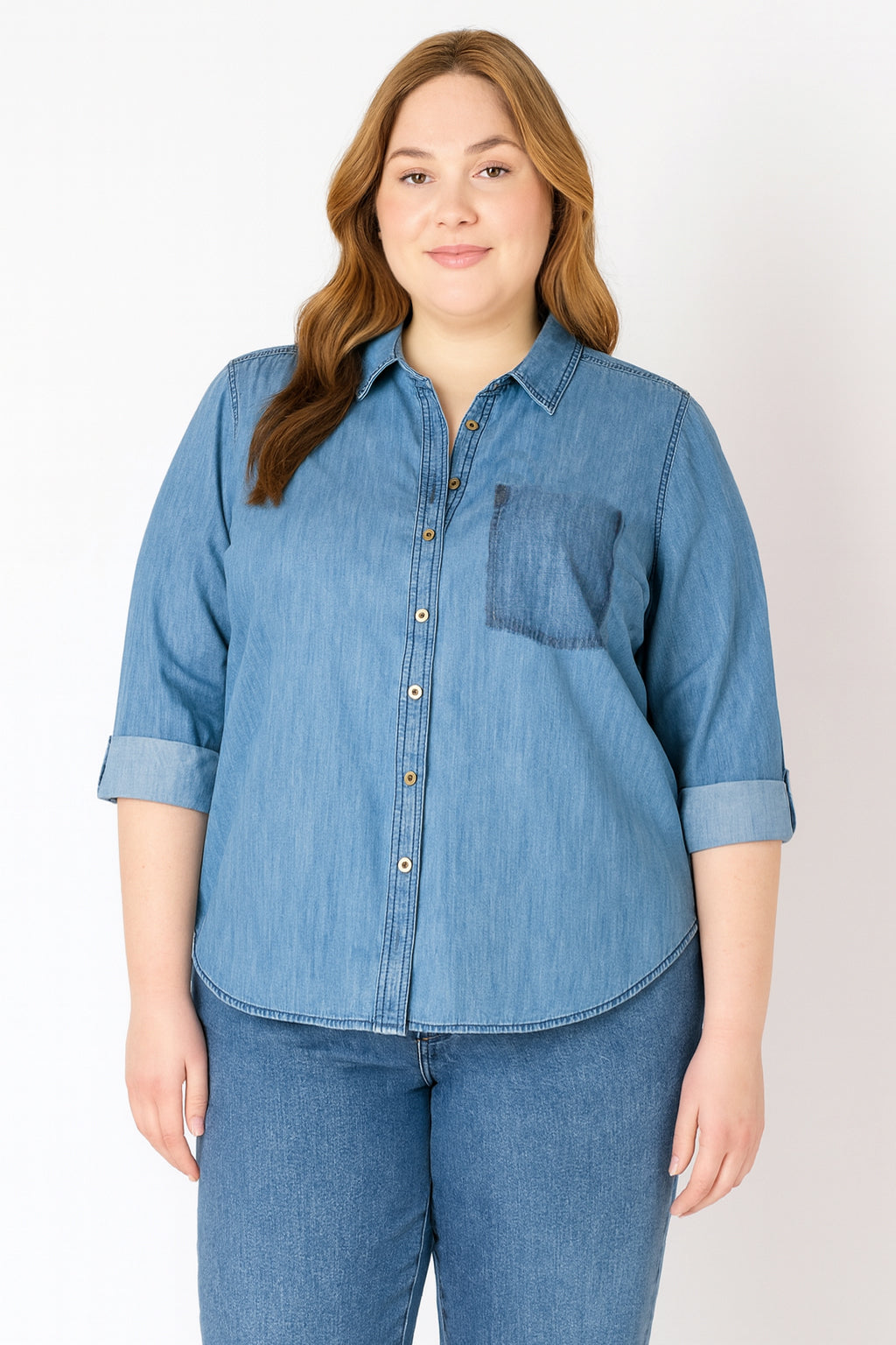 Women's denim shirt curvy