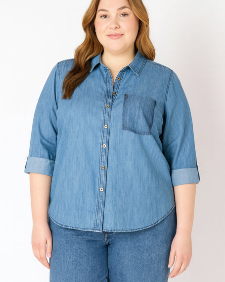 Women's denim shirt curvy