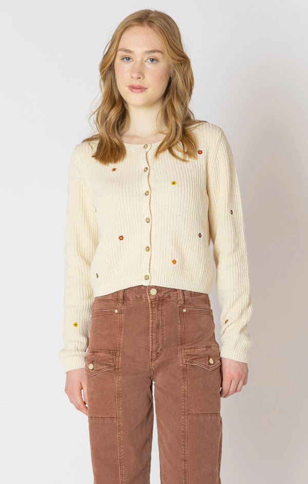 Womens Dex Flower Emroidered Sweater