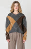 Women's patterned v-neck sweater