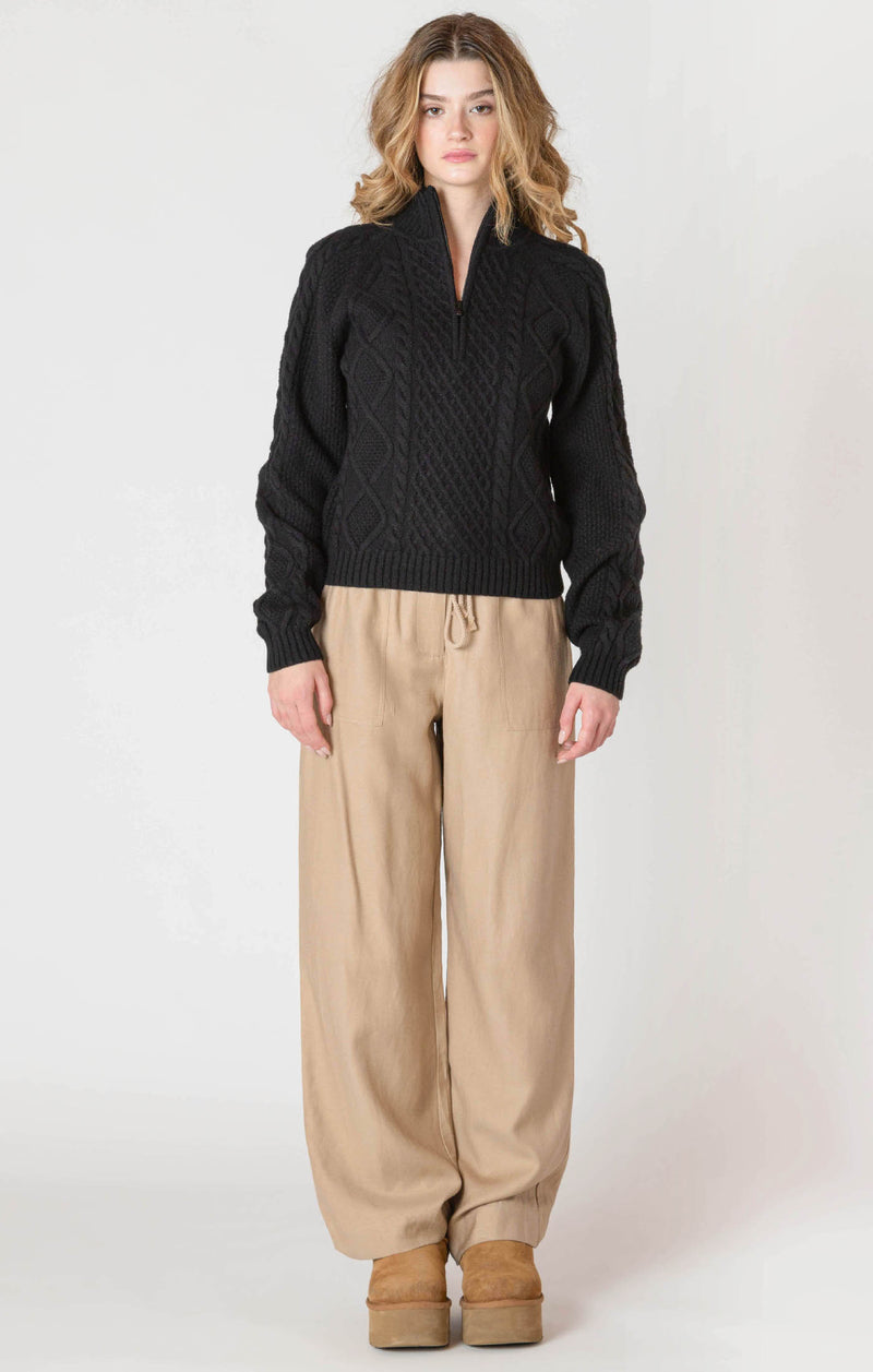 Veronica Half Zip Cable Sweater
