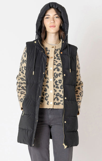 Women's hooded puffer vest