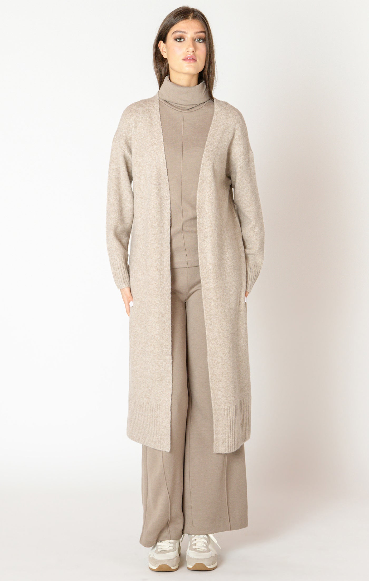 Women's longline open cardigan