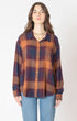 Women's textured plaid shirt