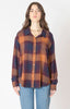 Women's textured plaid shirt