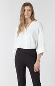 Women's cuffed button front blouse
