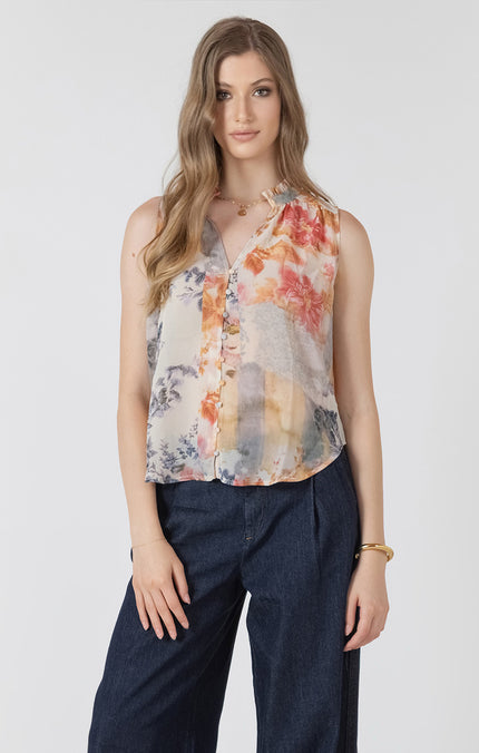 Women's flowy button front blouse