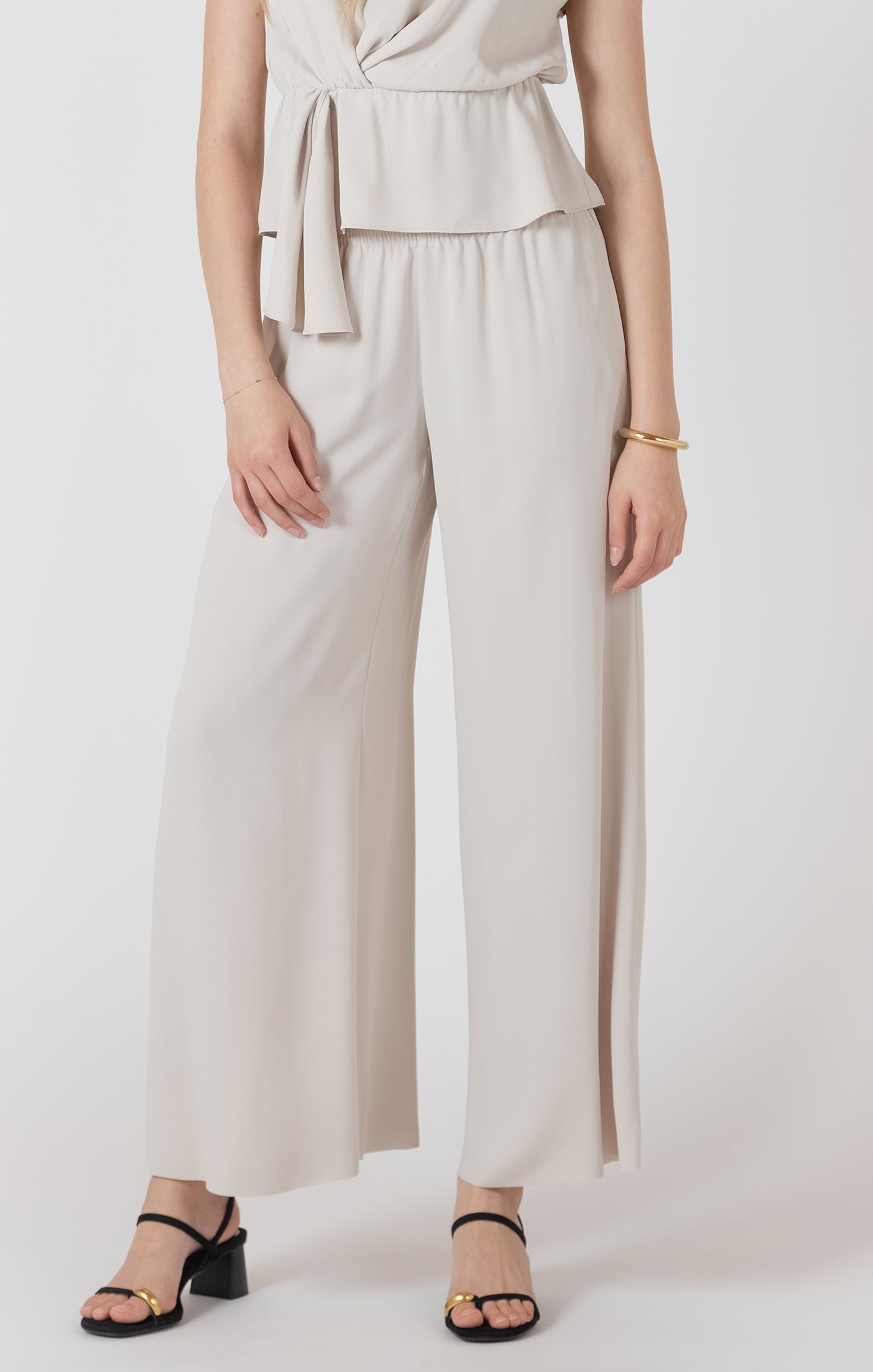 WOMENS DAPHNE WIDE LEG PANT BLACK TAPE SPRING