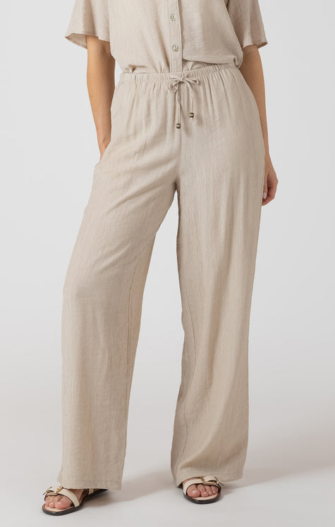 Drawstring Wide Pant Light Oyster Dex