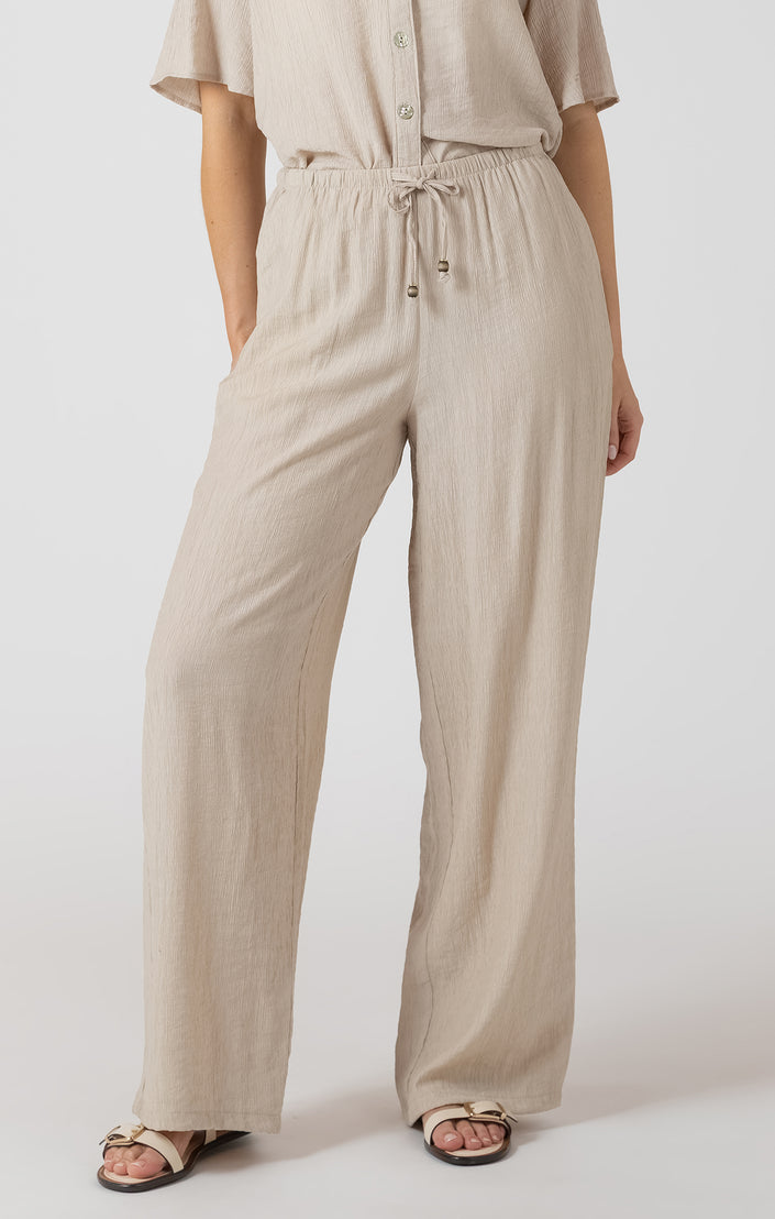 Drawstring Wide Pant Light Oyster Dex
