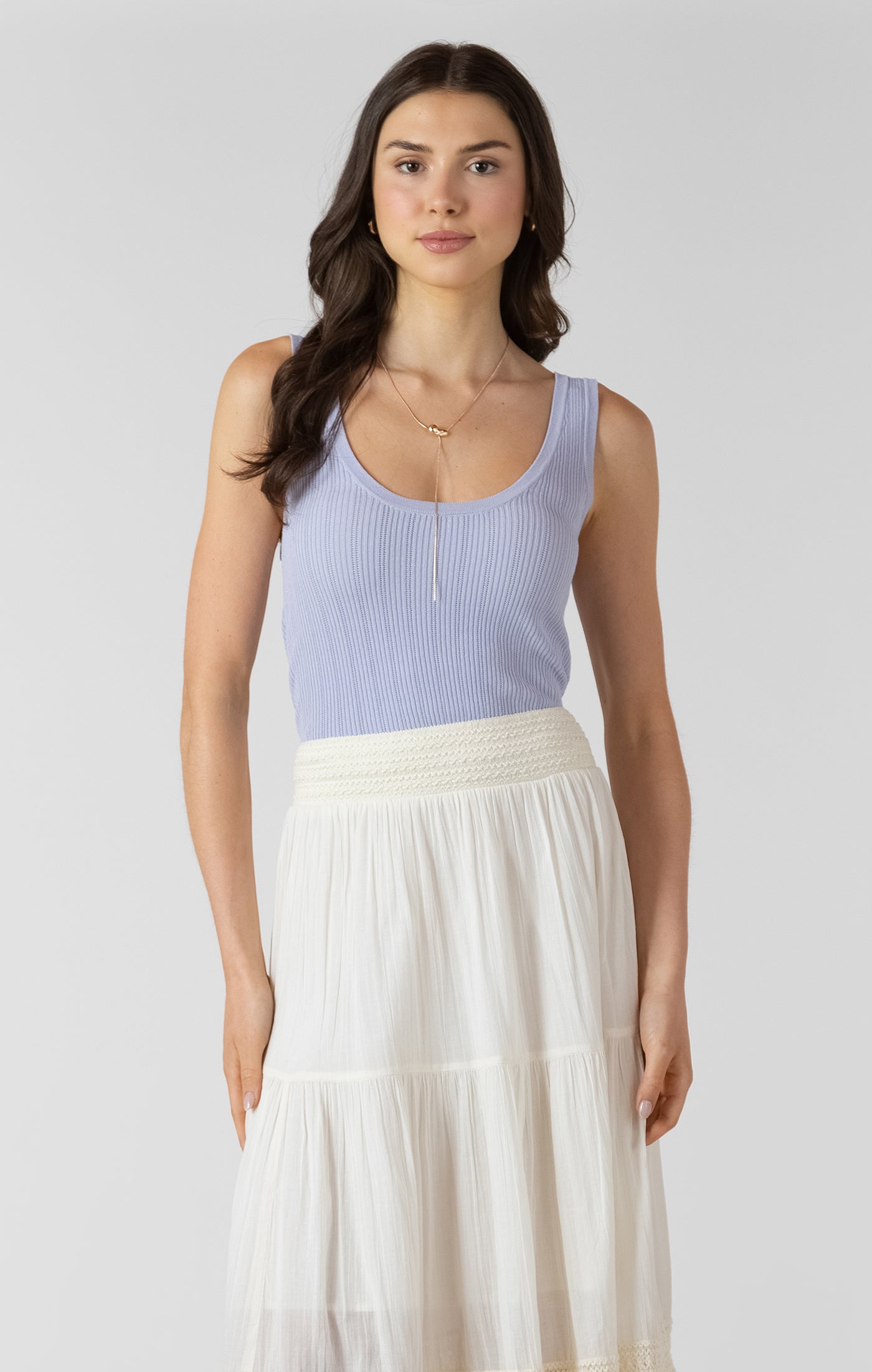 Lilac haze scoop neck ribbed sweater tank Dex