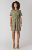 Room 34 mini shirt dress linen belted eyelet 