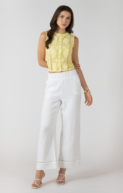Dex Lace trim wide leg pant