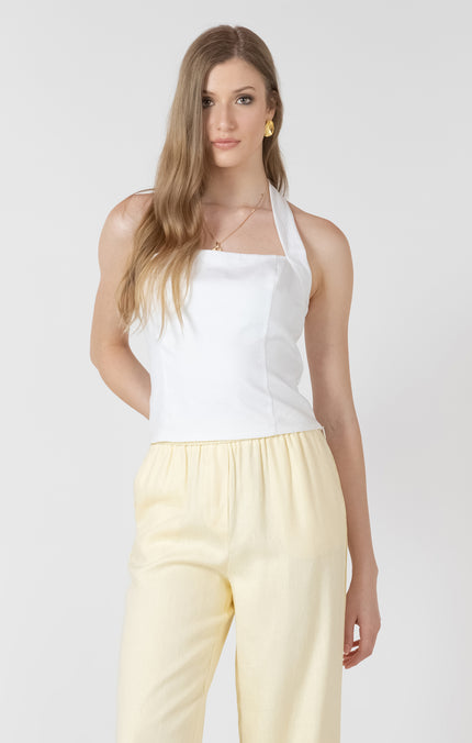 White halter top Black Tape