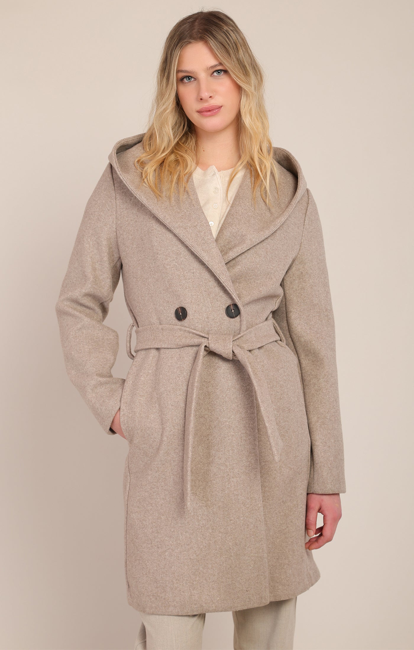 beige hooded fall jacket room 34