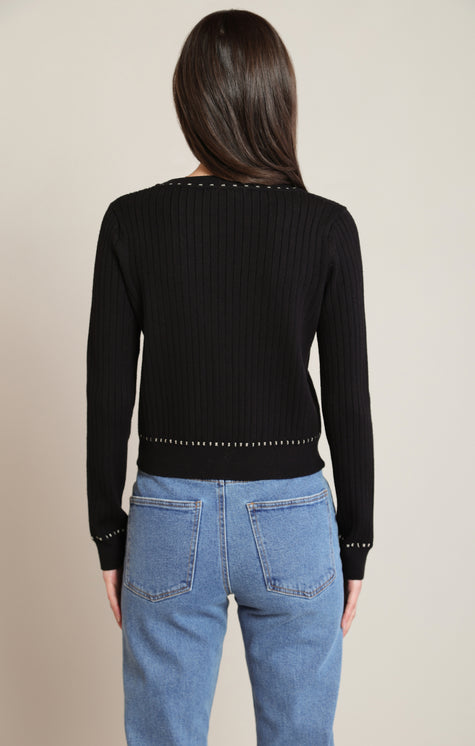 Margot Cardigan black cardigan metallic detail