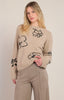 Anna Sweater beige floral knit sweater