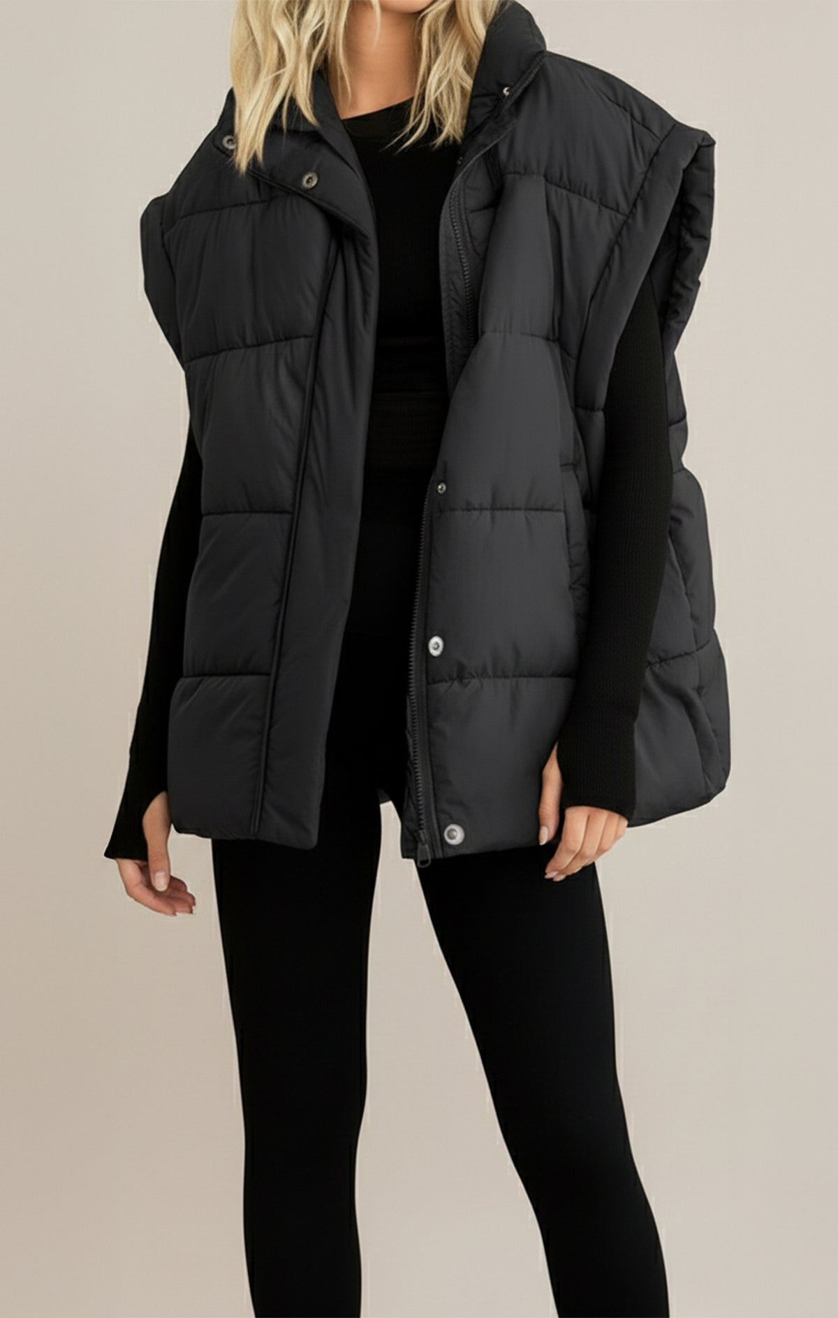 Scou vest boxy quilted black