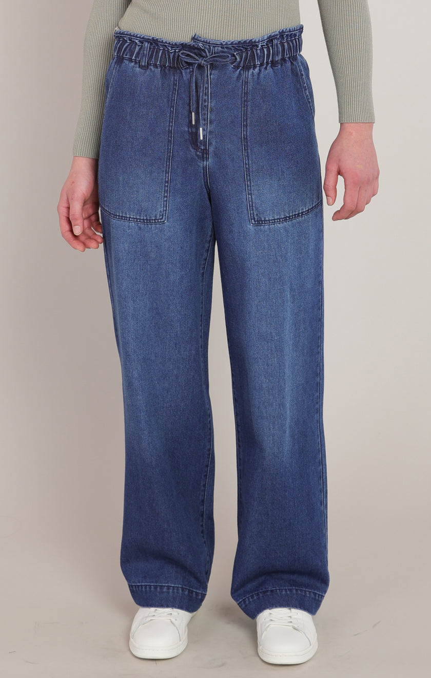 ashton wide leg pant denim indigo
