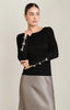 black tape rhinestone bow sweater