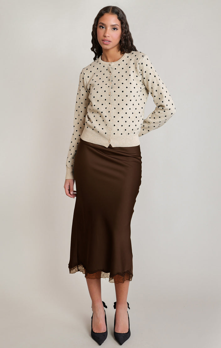 Chocolate Satin Skirt